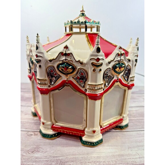 Department 56 THE CARNIVAL CAROUSEL Musical Porcelain Original BOX Snow Village - Picture 3 of 17